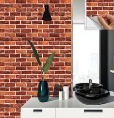 Tink Kendinden Yapışkanlı Kırmızı Tuğla 30x30 cm Pvc Kaplama