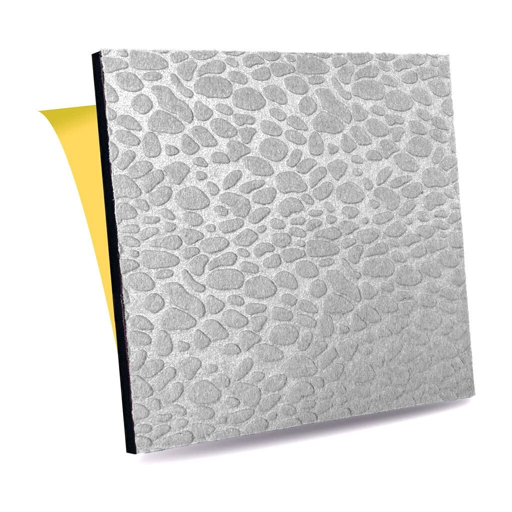 Tink Kendinden Yapışkanlı Keçe Akustik Ses ve Isı Yalıtım Paneli Gri Taş Desenli 48x48 cm