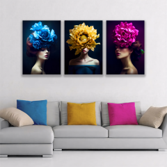 Cam Görünümlü Dekoratif 3'lü Tablo