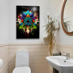 Tink Modern Dekoratif Tablo, Cam Görünümlü, Yapışkanlı, Kolay Montaj, UV Baskılı Mandala Desenli TT1000