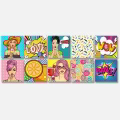 Tink Kendinden Yapışkanlı Karma Pop Art Dekoratif Mini Pvc Karo Kaplama 10x10 CM 20'Lİ PAKET