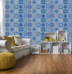 Tink Kendinden Yapışkanlı Mavilim Dekoratif Mini Pvc Karo Kaplama