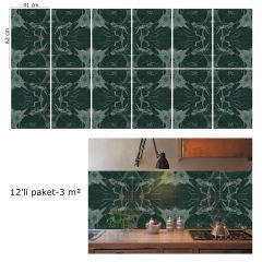Tink Green Marble Patterned PVC Panel 41x62 cm