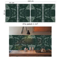 Tink Green Marble Patterned PVC Panel 41x62 cm