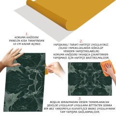 Tink Green Marble Patterned PVC Panel 41x62 cm