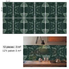 Tink Green Marble Patterned PVC Panel 41x62 cm