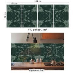 Tink Green Marble Patterned PVC Panel 41x62 cm