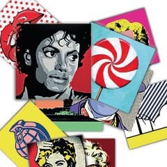 Tink Kendinden Yapışkanlı Pop Art 2 Dekoratif Mini Pvc Karo Kaplama