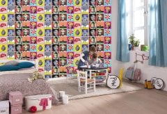 Tink Kendinden Yapışkanlı Pop Art 2 Dekoratif Mini Pvc Karo Kaplama