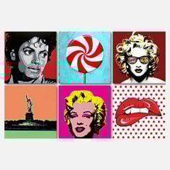 Tink Kendinden Yapışkanlı Pop Art 2 Dekoratif Mini Pvc Karo Kaplama