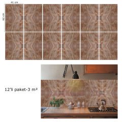 Tink Kahverengi Ağlı Mermer Desenli Pvc Panel 41X62 cm