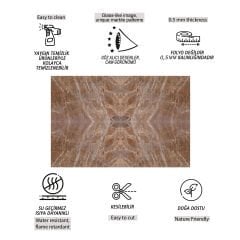 Tink Kahverengi Ağlı Mermer Desenli Pvc Panel 41X62 cm