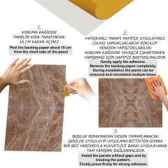 Tink Kahverengi Ağlı Mermer Desenli Pvc Panel 41X62 cm