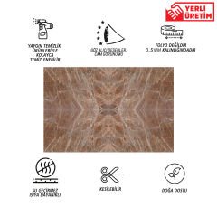 Tink Kahverengi Ağlı Mermer Desenli Pvc Panel 41X62 cm