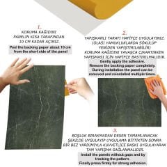 Tink Siyah Yeşil Mermer Desenli Pvc Panel 41X62 cm