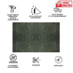Tink Siyah Yeşil Mermer Desenli Pvc Panel 41X62 cm