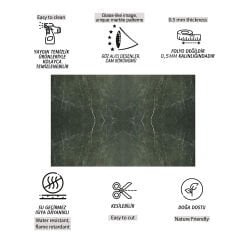 Tink Siyah Yeşil Mermer Desenli Pvc Panel 41X62 cm