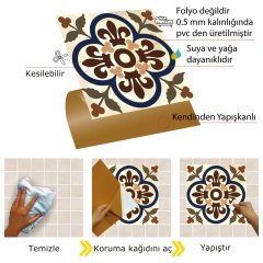 Tink Kendinden Yapışkanlı Pvc Yer Duvar Karosu Fas 05 30x30 cm 1 m2 (11 Adet)