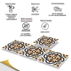 Tink Kendinden Yapışkanlı Pvc Yer Duvar Karosu Fas 05 30x30 cm 1 m2 (11 Adet)
