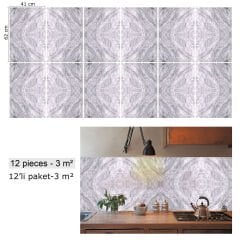 Tink Gri Mermer Desenli Pvc Panel 41X62 cm 1 m² (4 Adet)
