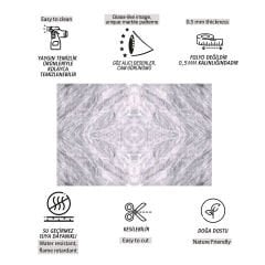 Tink Gri Mermer Desenli Pvc Panel 41X62 cm 1 m² (4 Adet)