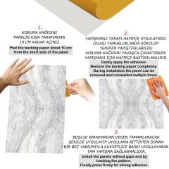 Tink Gri Ağ Mermer Desenli Pvc Panel 41X62 cm