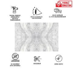 Tink Gray Network Marble Patterned PVC Panel 41X62 cm 3 m² (12 Pieces)