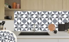 Tink Kendinden Yapışkanlı Pvc Yer Duvar Karosu Geometrik 01 30x30 cm 1 m2 (11 Adet)