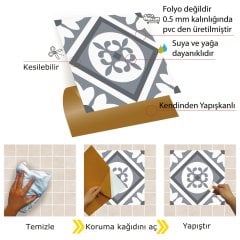 Tink Kendinden Yapışkanlı Pvc Yer Duvar Karosu Geometrik 02 30x30 cm