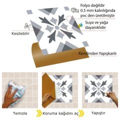 Tink Self Adhesive PVC Floor Wall Tile Geometric 05 30x30 cm