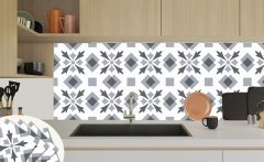 Tink Kendinden Yapışkanlı Pvc Yer Duvar Karosu Geometrik 05 30x30 cm 1 m2 (11 Adet)