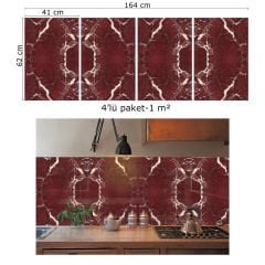 Tink Bordo Mermer Desenli Pvc Panel 41X62 cm