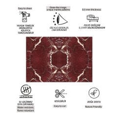Tink Bordo Mermer Desenli Pvc Panel 41X62 cm 1 m² (4 Adet)