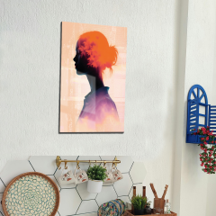 Tink Modern Dekoratif Tablo, Cam Görünümlü, Yapışkanlı, Kolay Montaj, UV Baskılı TT1011