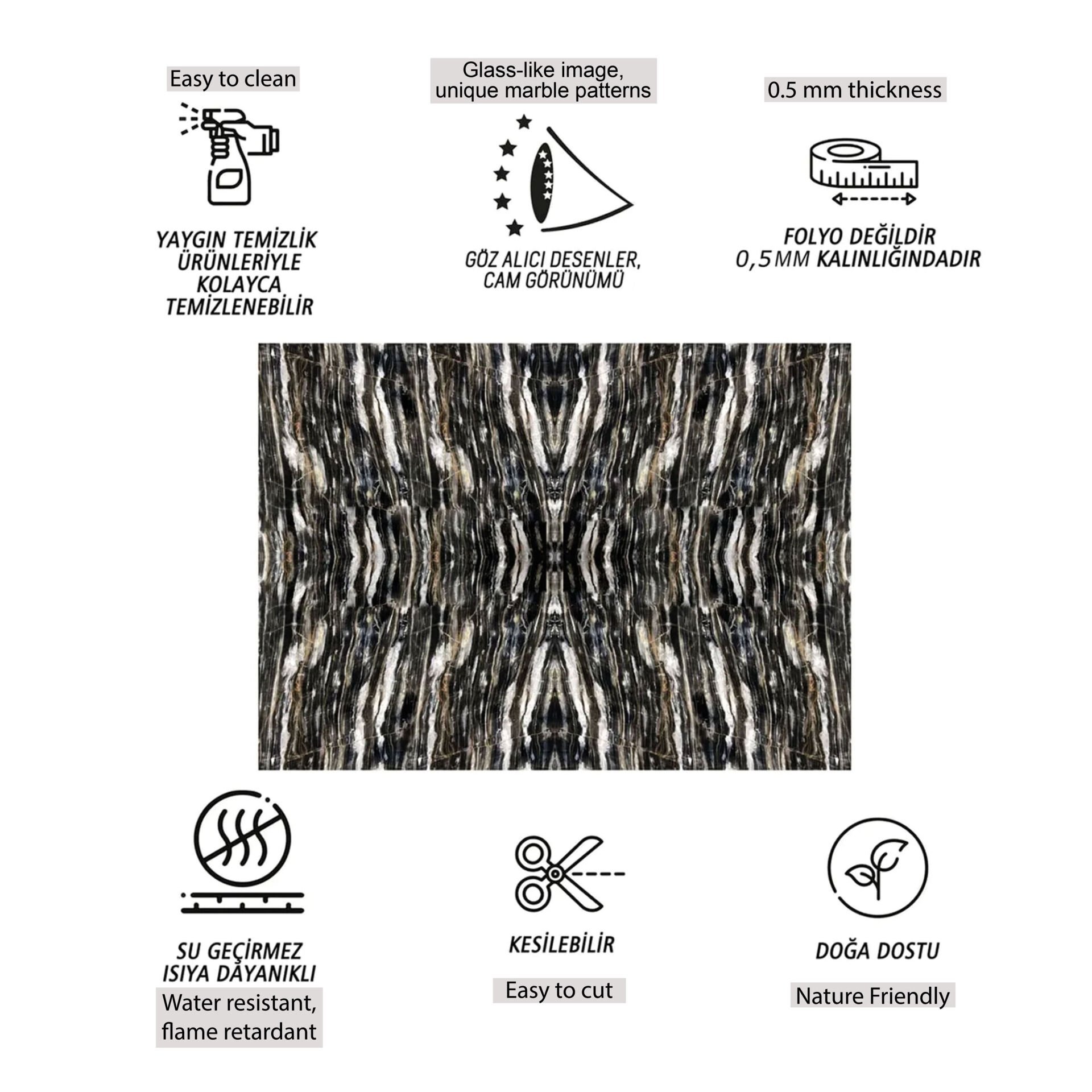 Tink Sıralı Mermer Desenli Pvc Panel 41X62 cm