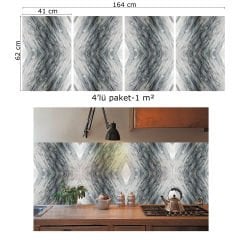 Tink Striped Gray Marble Patterned PVC Panel 41X62 cm