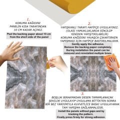 Tink Kahverengi Buzlu Mermer Desenli Pvc Panel 41X62 cm