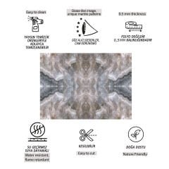 Tink Kahverengi Buzlu Mermer Desenli Pvc Panel 41X62 cm