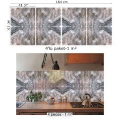 Tink Kahverengi Buzlu Mermer Desenli Pvc Panel 41X62 cm