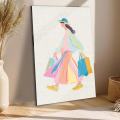 Tink Modern Dekoratif Tablo, Cam Görünümlü, Yapışkanlı, Kolay Montaj, UV Baskılı TT1013