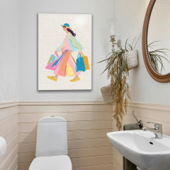 Tink Modern Dekoratif Tablo, Cam Görünümlü, Yapışkanlı, Kolay Montaj, UV Baskılı TT1013
