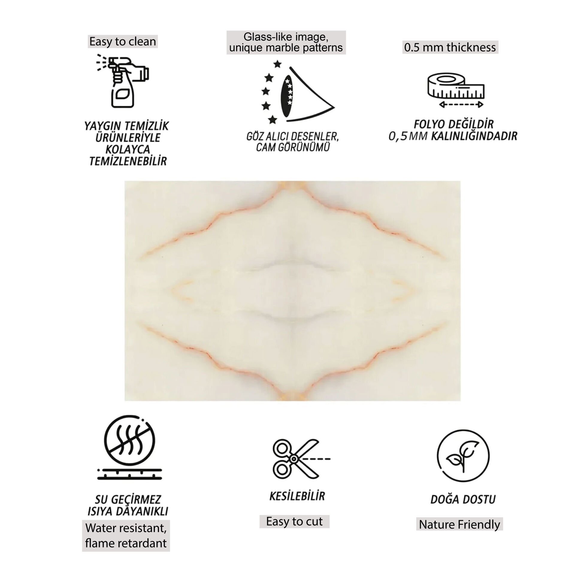 Tink Gold Mermer Görünümlü Pvc Panel 41X62 cm