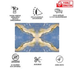 Tink Blue Marble Look PVC Panel 41X62 cm 1 m² (4 Pieces)