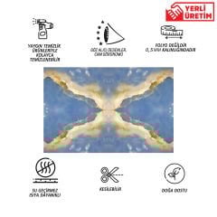 Tink Blue Marble Look PVC Panel 41X62 cm 1 m² (4 Pieces)