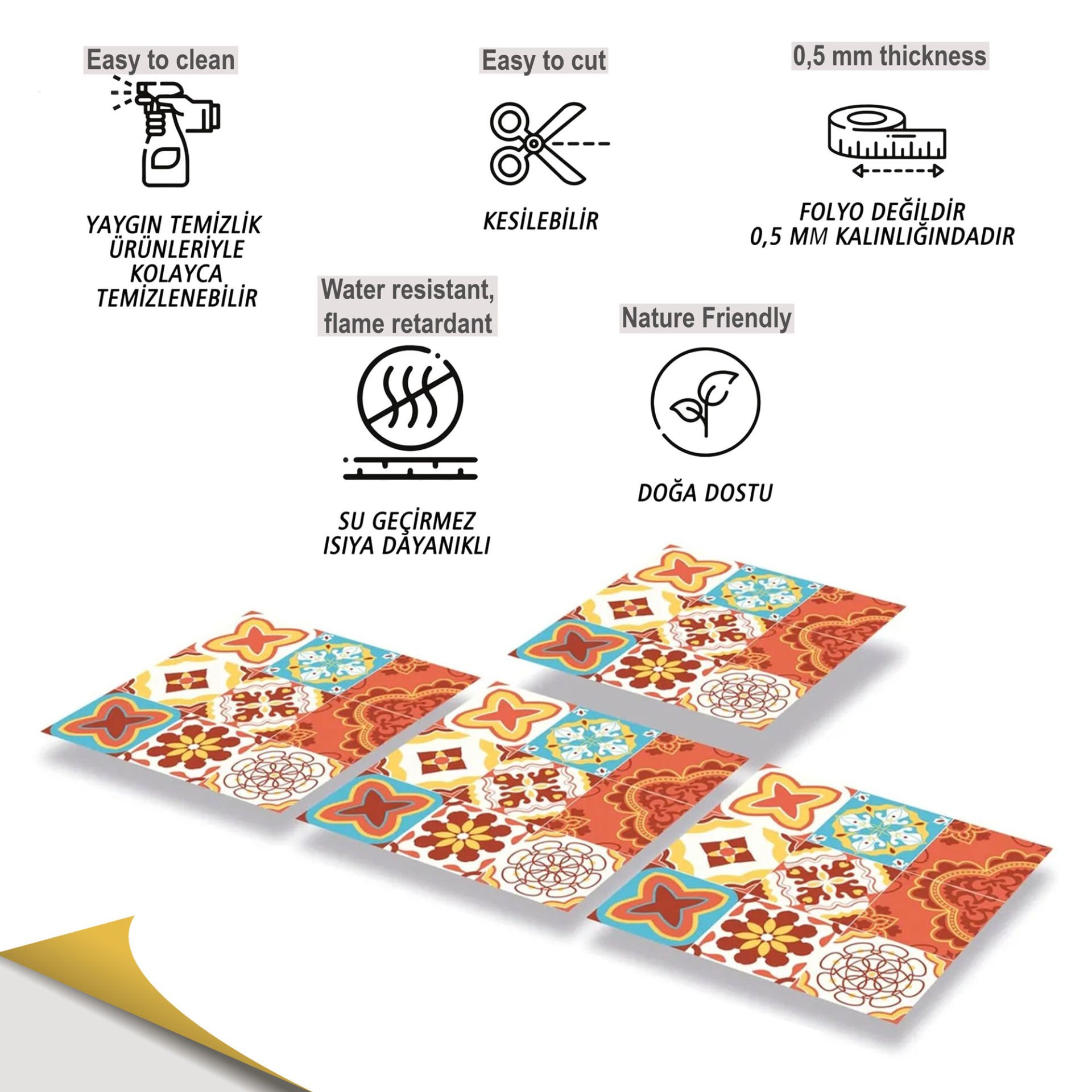 Tink Kendinden Yapışkanlı Lunapark Desenli 30x30 cm Pvc Zemin Duvar Kaplama