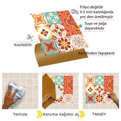 Tink Kendinden Yapışkanlı Lunapark Desenli 30x30 cm Pvc Zemin Duvar Kaplama