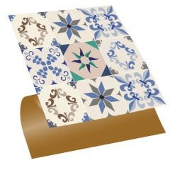 Tink Kendinden Yapışkanlı Mavi Yıldız 9'lu Desenli 30x30 cm Pvc Zemin Duvar Kaplama