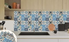 Tink Kendinden Yapışkanlı Etnik Karo Desenli 30x30 cm Pvc Zemin Duvar Kaplama 5 m2 (56 Adet)