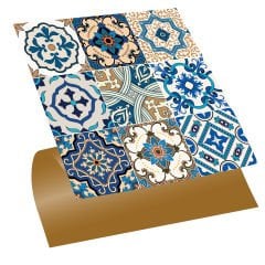 Tink Kendinden Yapışkanlı Etnik Karo Desenli 30x30 cm Pvc Zemin Duvar Kaplama 5 m2 (56 Adet)