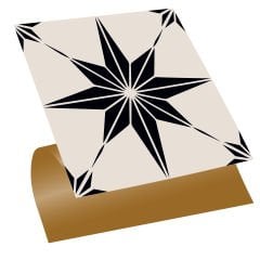 Tink Kendinden Yapışkanlı Siyah Yıldızlı Yer Karosu Desenli 30x30 cm Zemin Duvar Kaplama